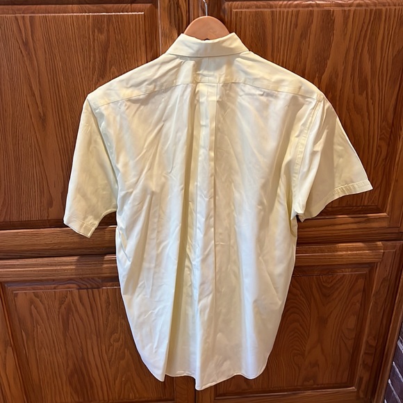 Yellow Short Sleeve Men’s Polo Dress Shirt - Picture 2 of 3